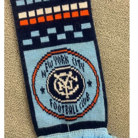 NYCFC New York City Football Club Winter Scarf Blue 2023 City Member Knit Fringe - Picture 3 of 8